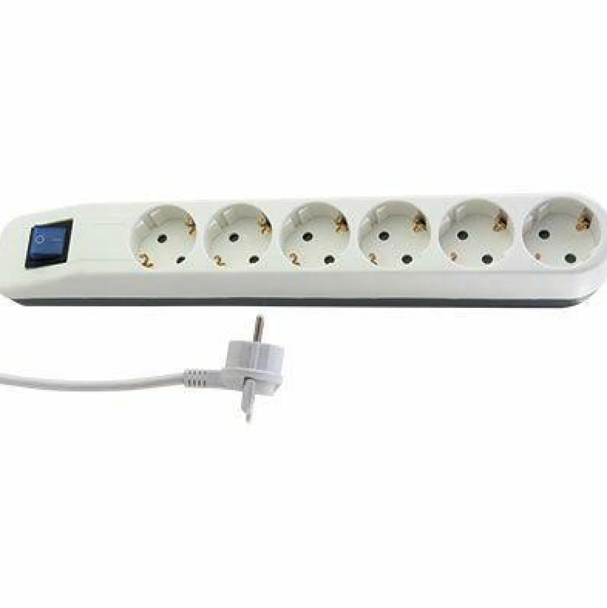 6 fach Tischsteckdose weiß