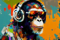 Acrylglasbild DJ SCHIMPANSE