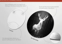Aludibondbild GREY DEER HEAD I