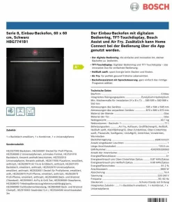 Backofen Bosch HBG7741B1