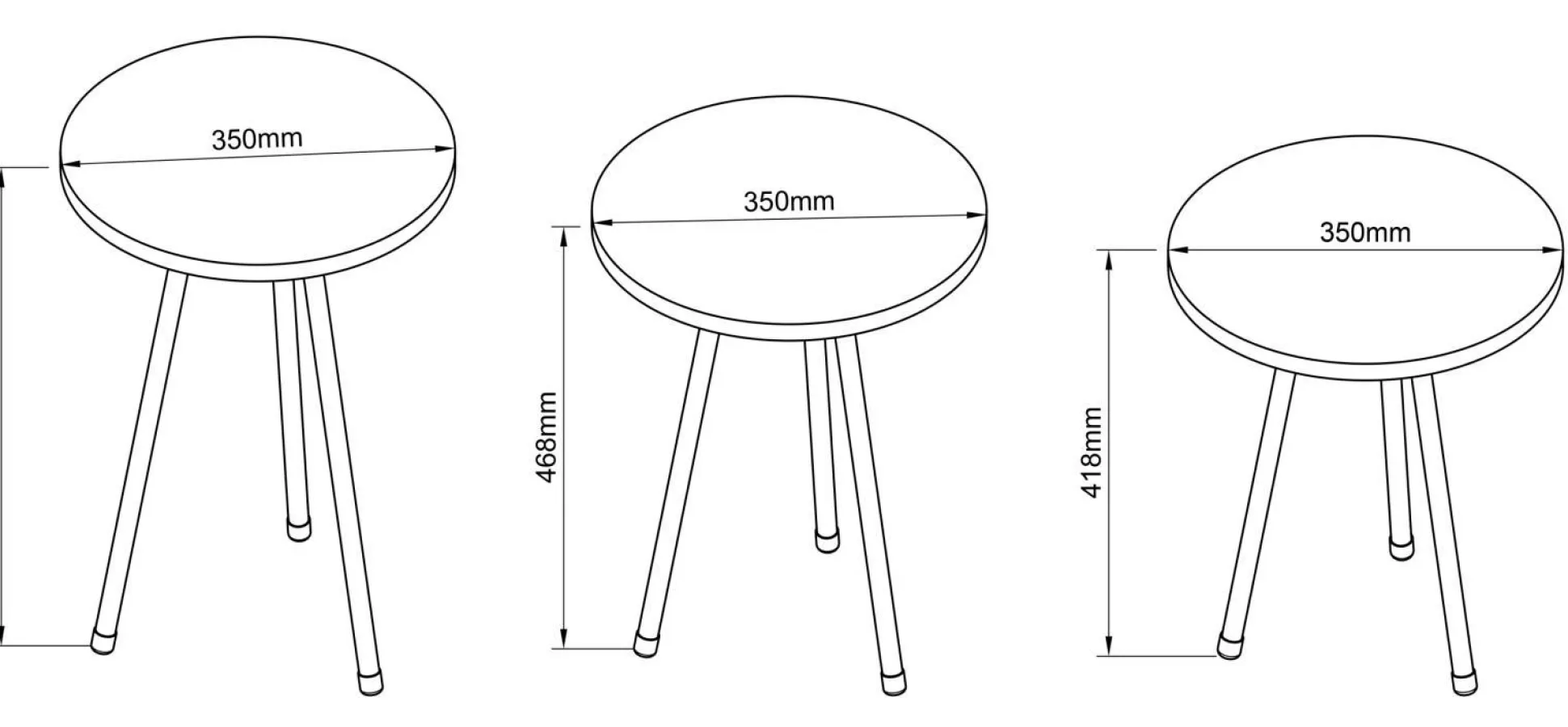 Beistelltisch 3er Set MIROLA