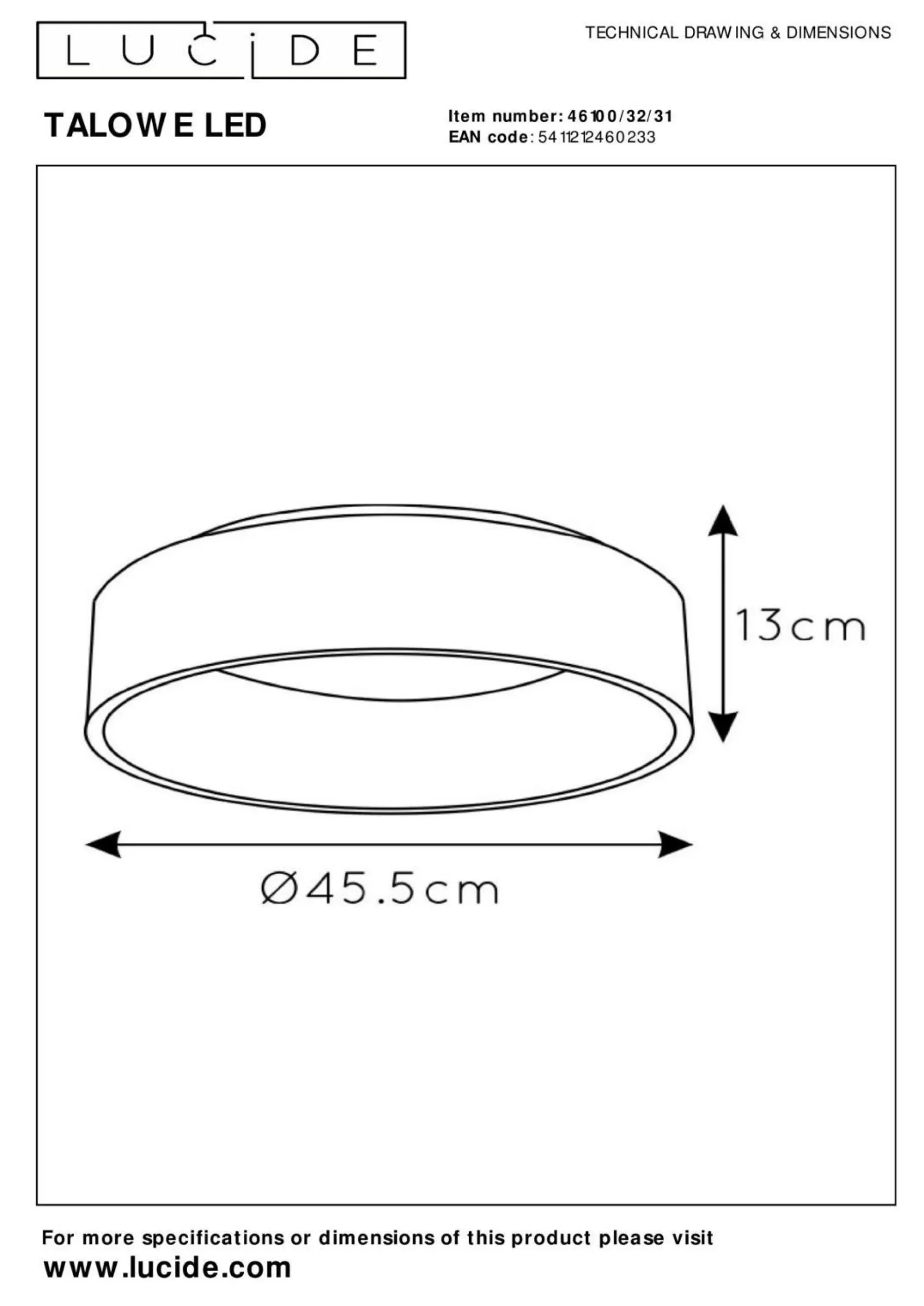 Deckenleuchte TALOWE LED