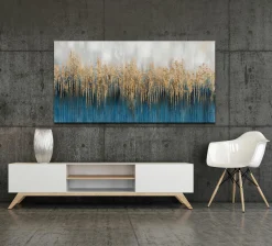 Gemälde ABSTRAKT BLAU GOLD