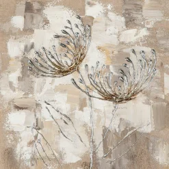 Gemälde CHRYSANTHEMEN SILBER