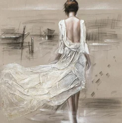 Gemälde DAME AM HAFEN