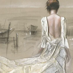 Gemälde DAME AM HAFEN