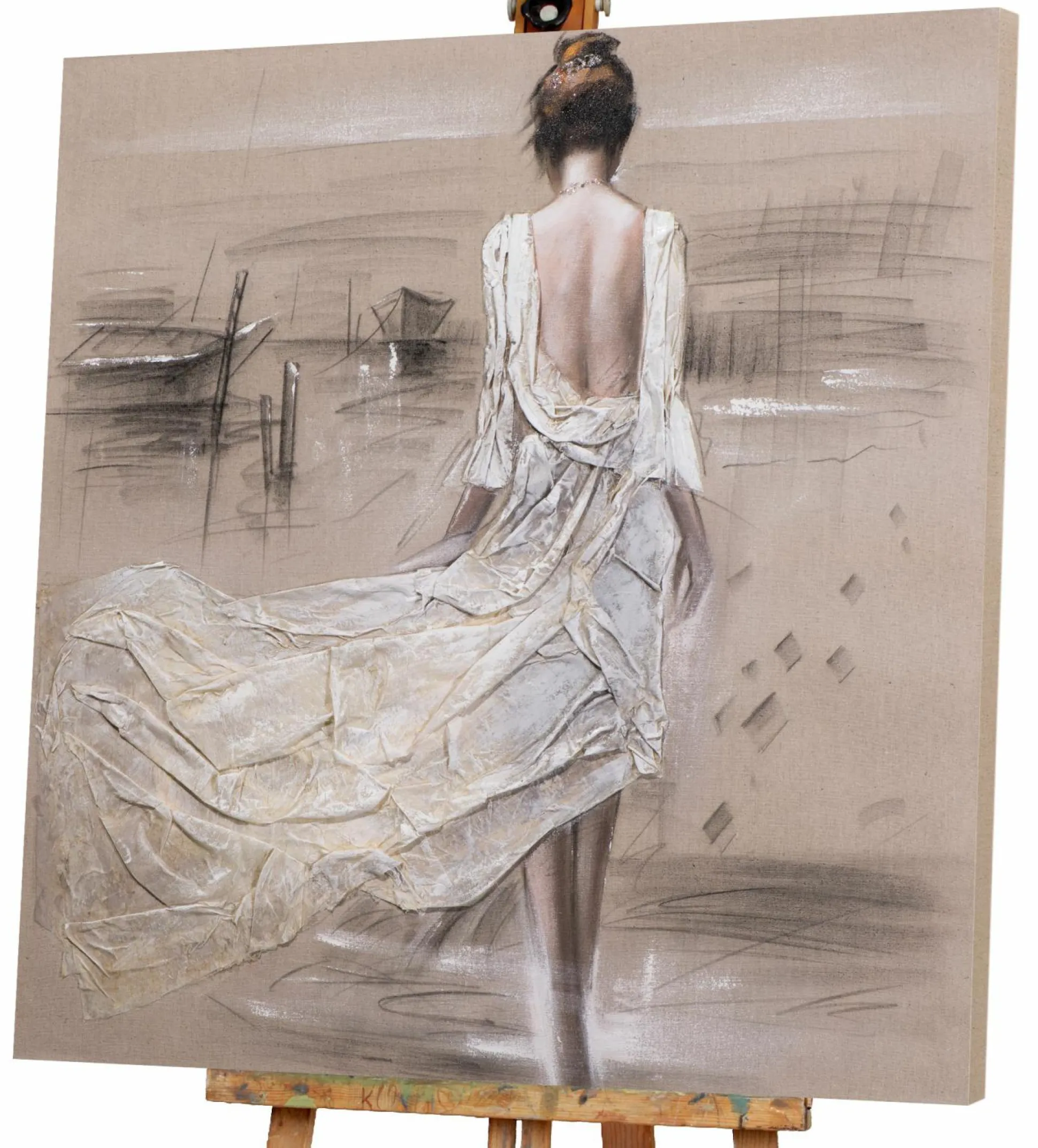 Gemälde DAME AM HAFEN