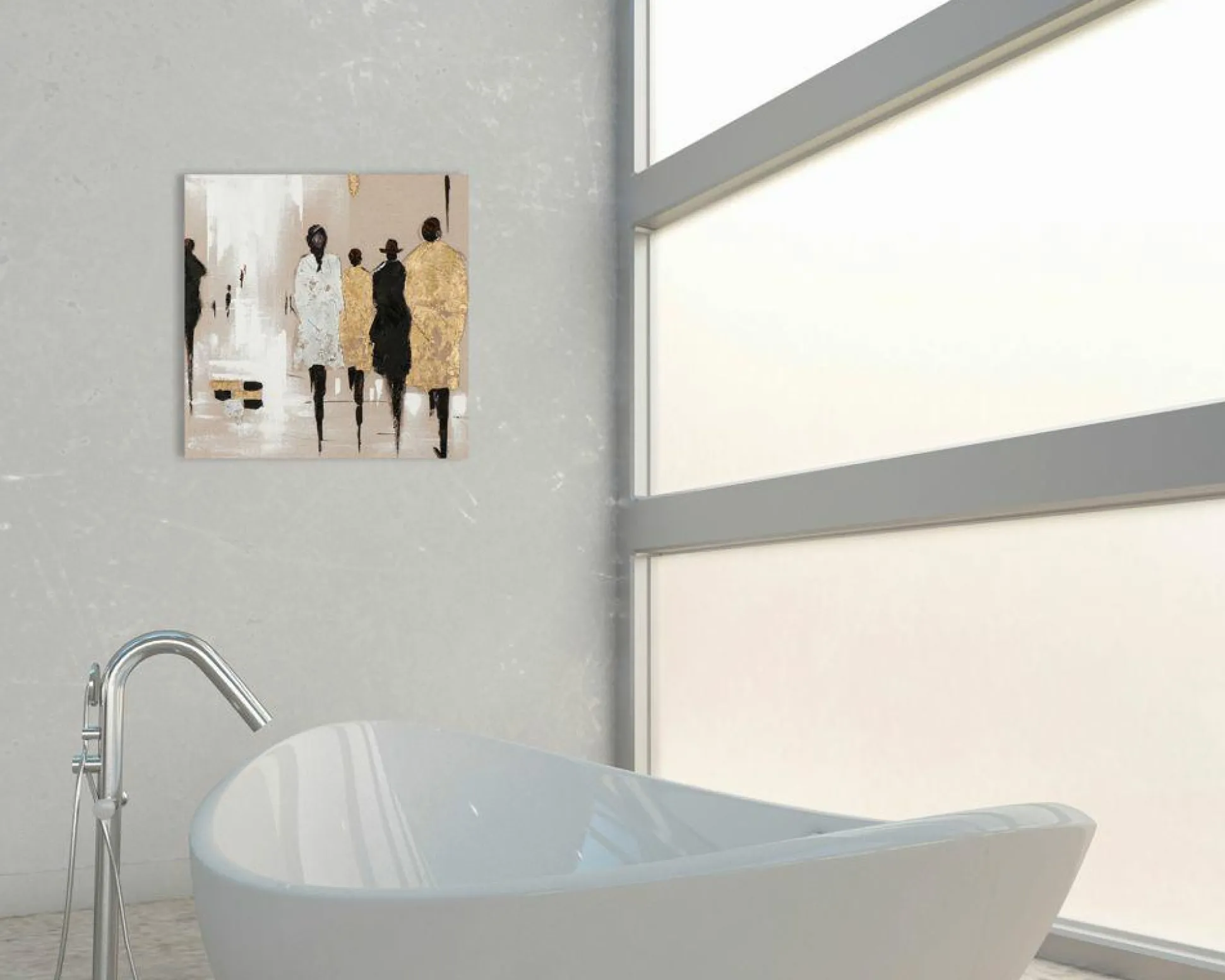 Gemälde MODENSCHAU GOLD/SILBER