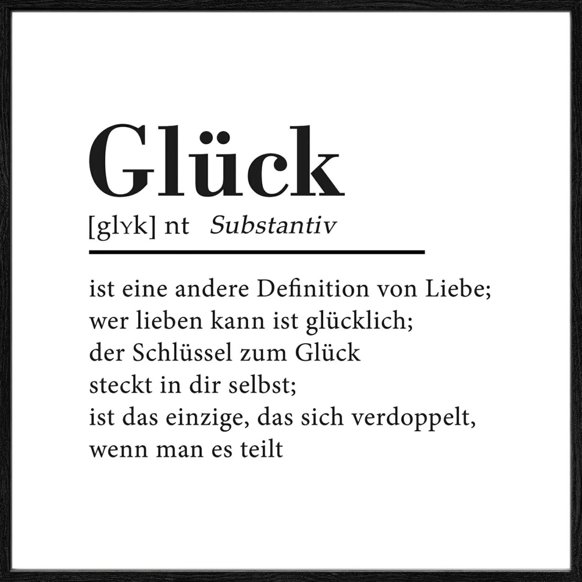 Gerahmtes Bild GLÜCK