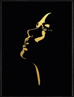 Gerahmtes Bild GOLDEN LIPS