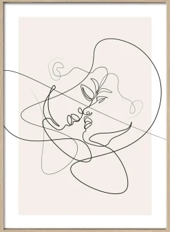 Gerahmtes Bild LINE ART FACES