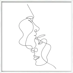 Gerahmtes Bild LINE-ART-FACES