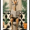 Gerahmtes Bild LUSTIGE GIRAFFE