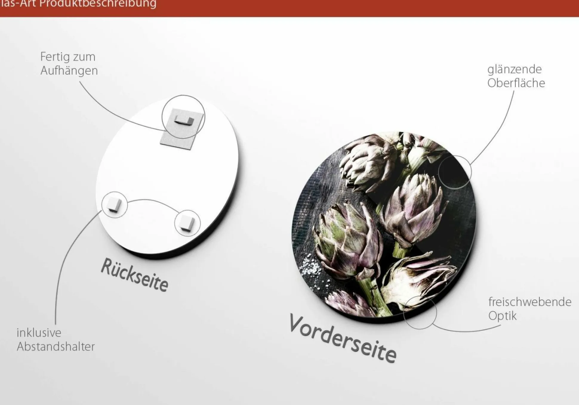 Glasbild ARTISCHOCKEN