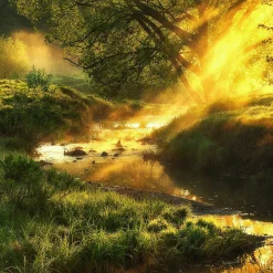 Glasbild MISTY LANDSCAPE III