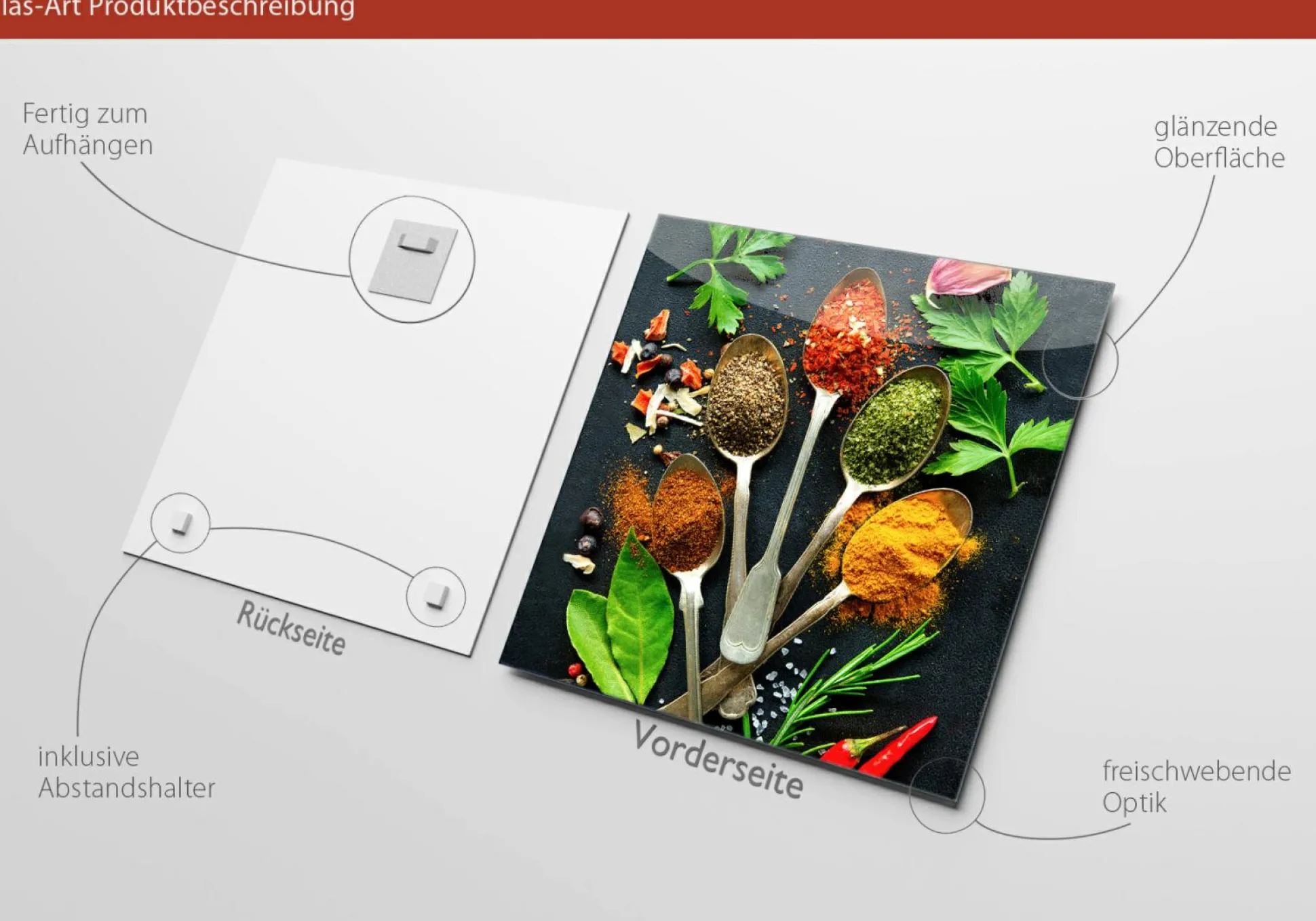 Glasbild VINTAGE HERBAGE II