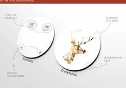 Glasbild WATERCOLOURED DEER I