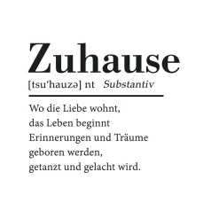 Glasbild ZUHAUSE II