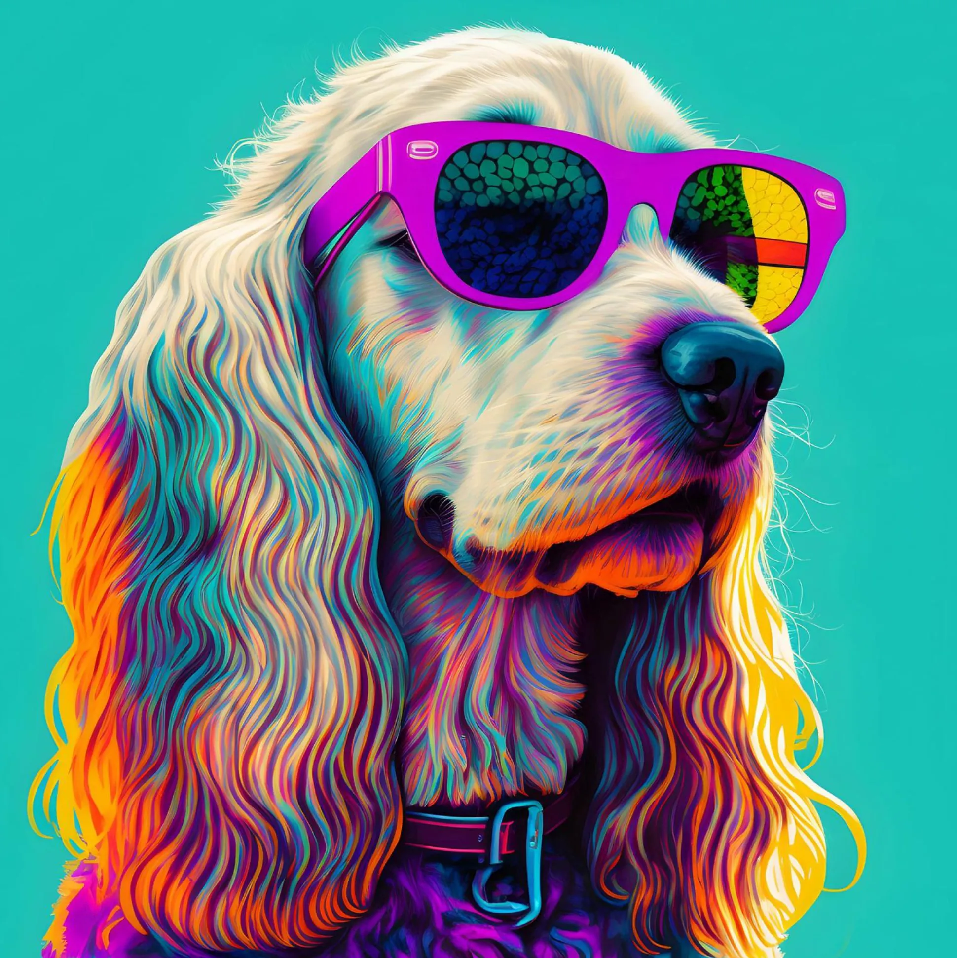 Keilrahmenbild SUNGLASSES DOGS