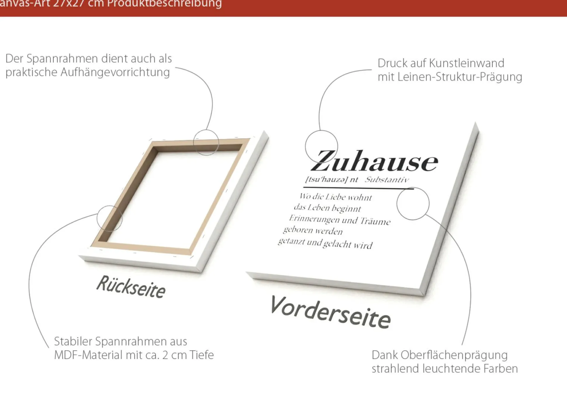 Keilrahmenbild ZUHAUSE