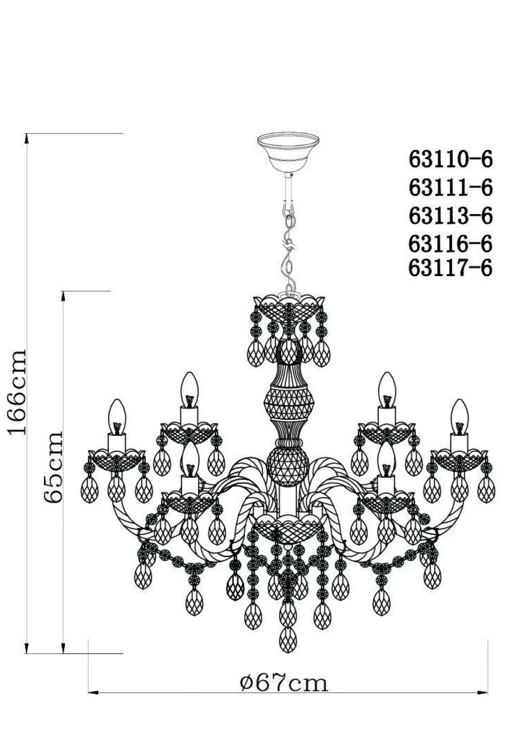 Kronleuchter CUIMBRA I