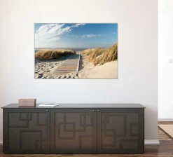 Leinwandbild HOLZWEG ZUM MEER