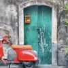 Leinwandbild ROTES MOPED