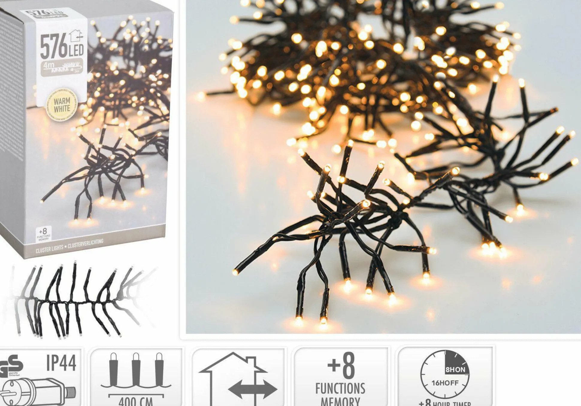 Lichterkette BLACK CLUSTER LED
