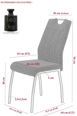 Polsterstuhl ELIF II 2er Set