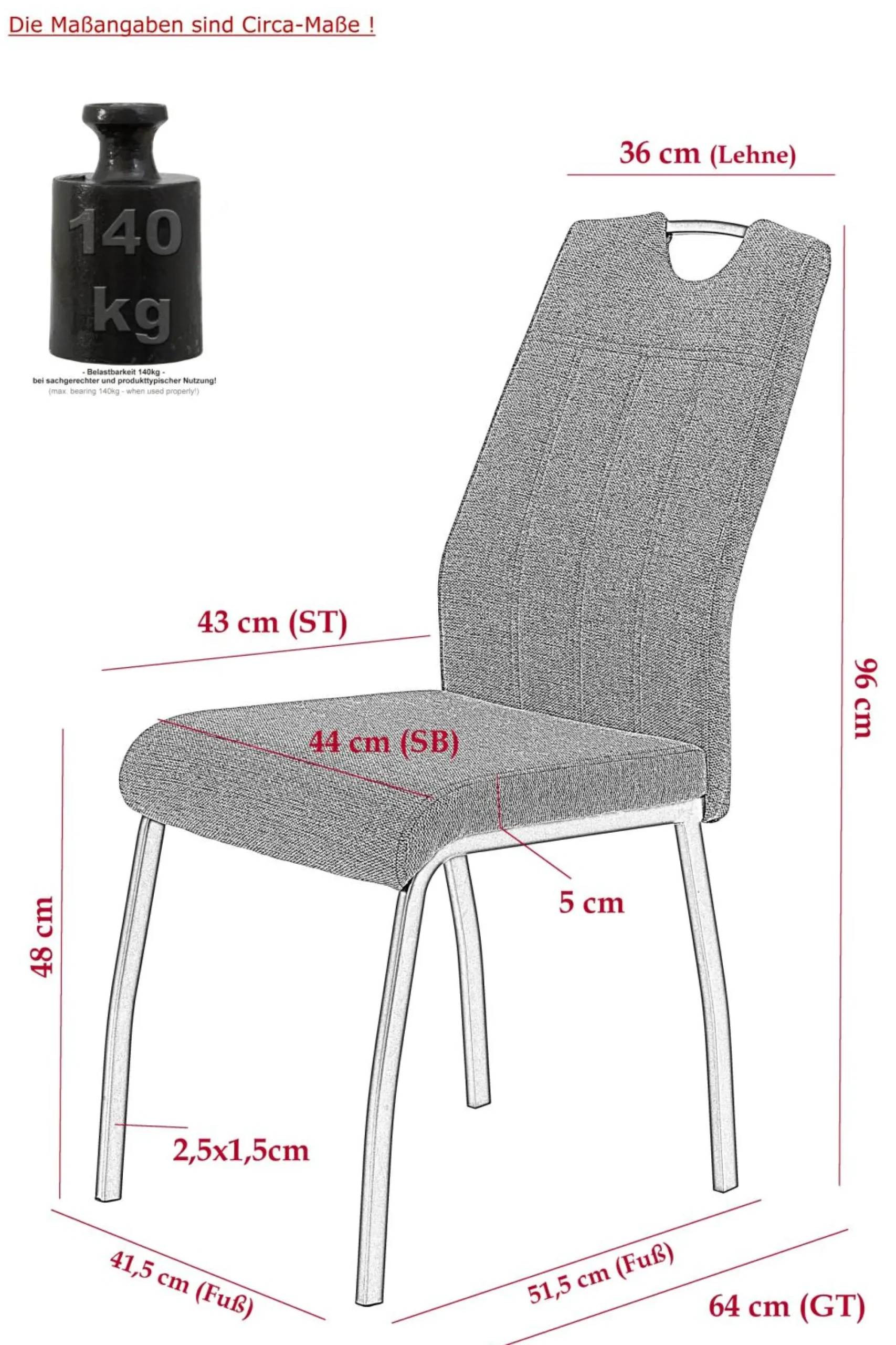 Polsterstuhl ELIF II 2er Set