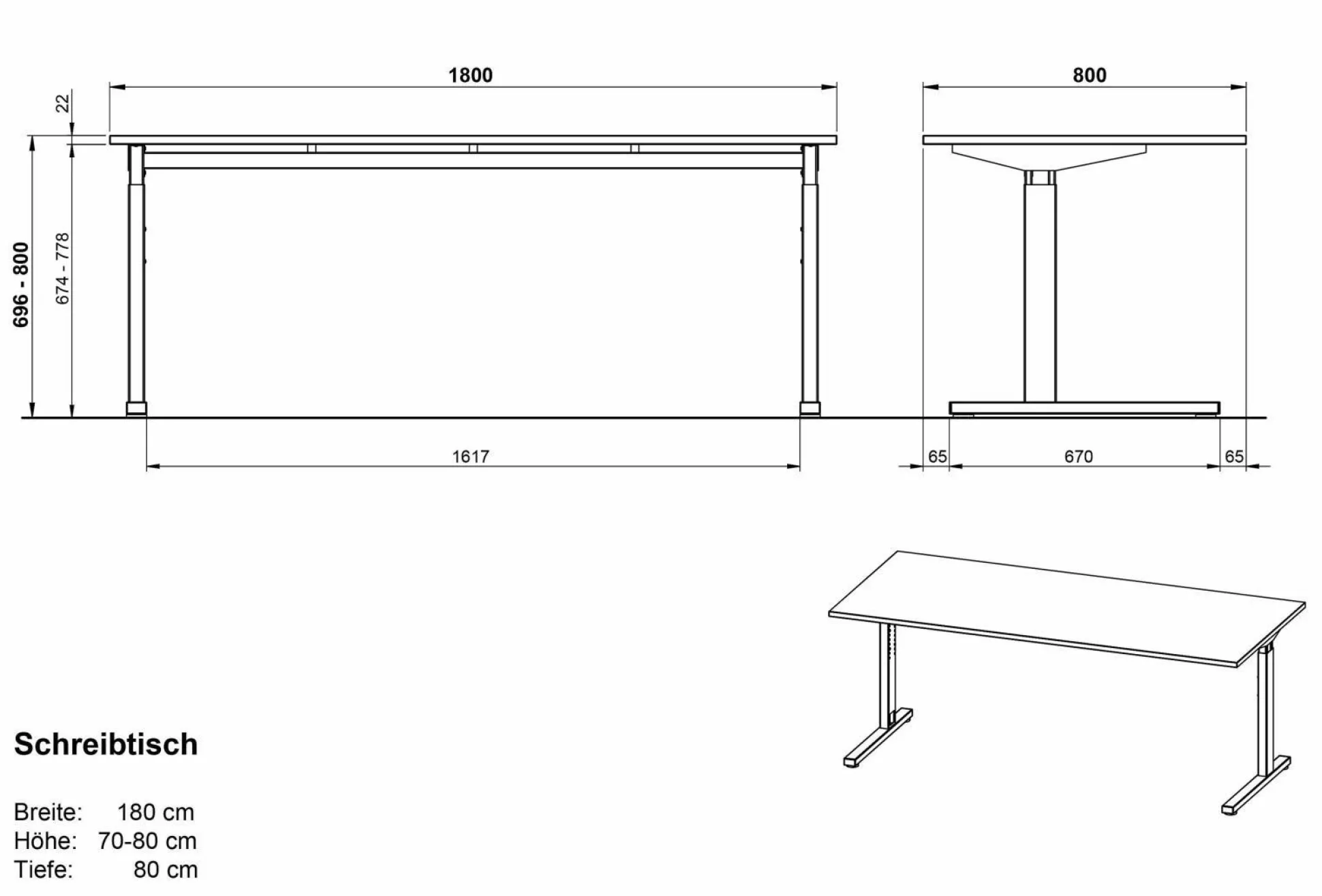 Schreibtisch PROFI 2.0
