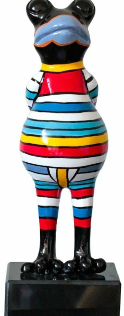 Skulptur GESTREIFTER FROSCH