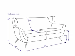 Sofa 2,5 Sitzer CHARLSTON