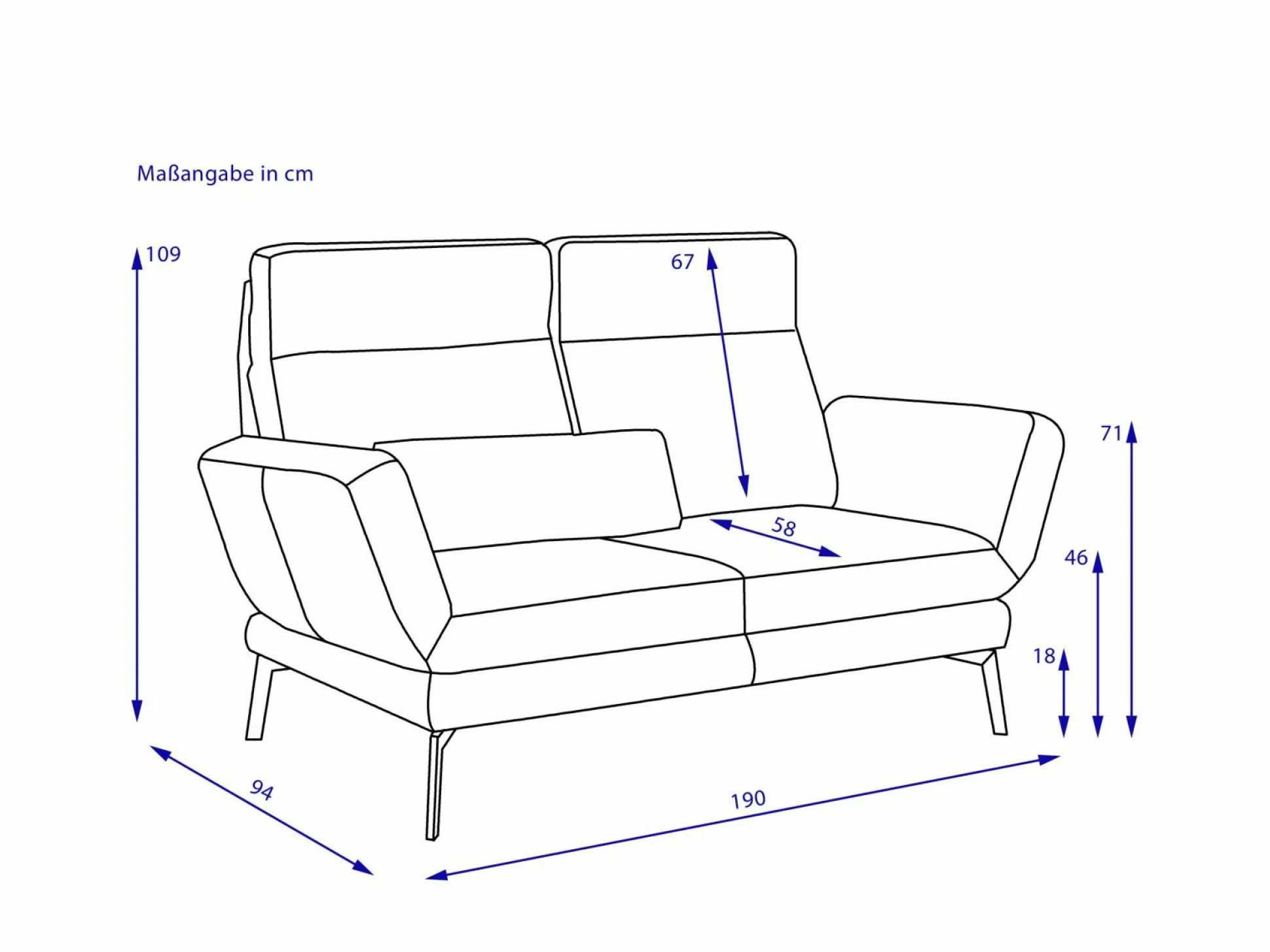 Sofa 2 Sitzer CHRISTINE
