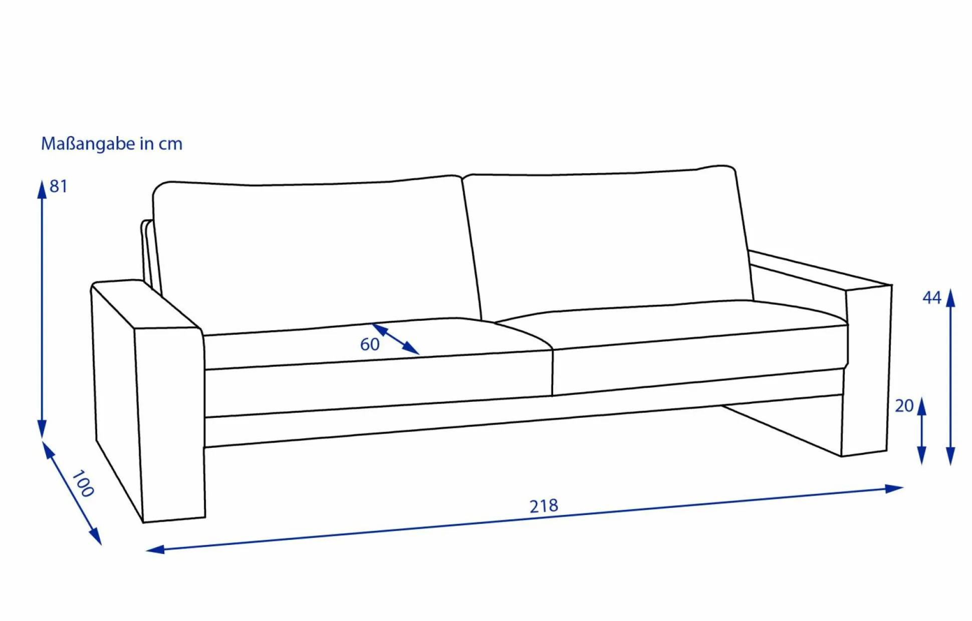 Sofa 2,5 Sitzer CLASSICS 100