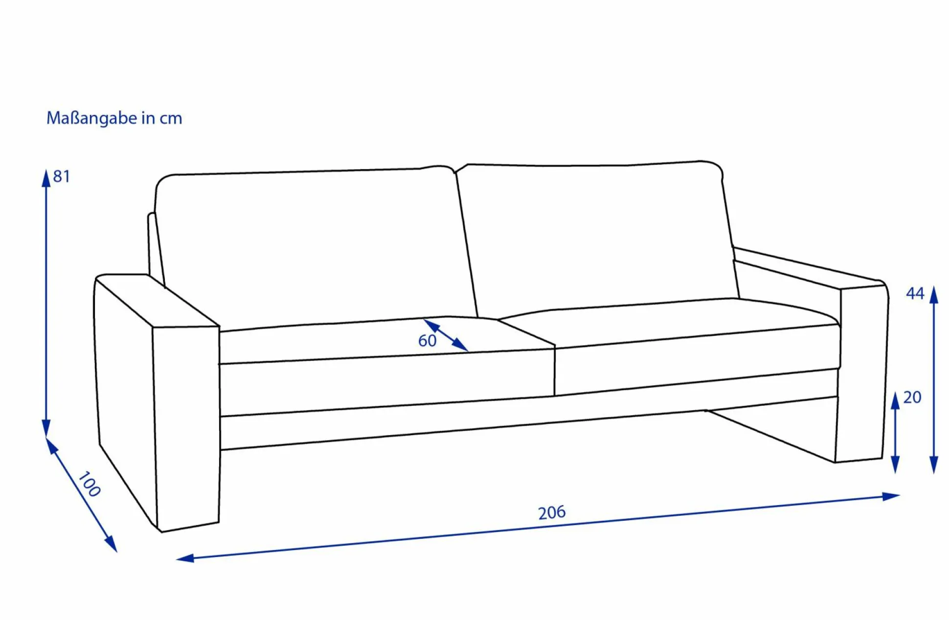 Sofa 2,5 Sitzer CLASSICS 100