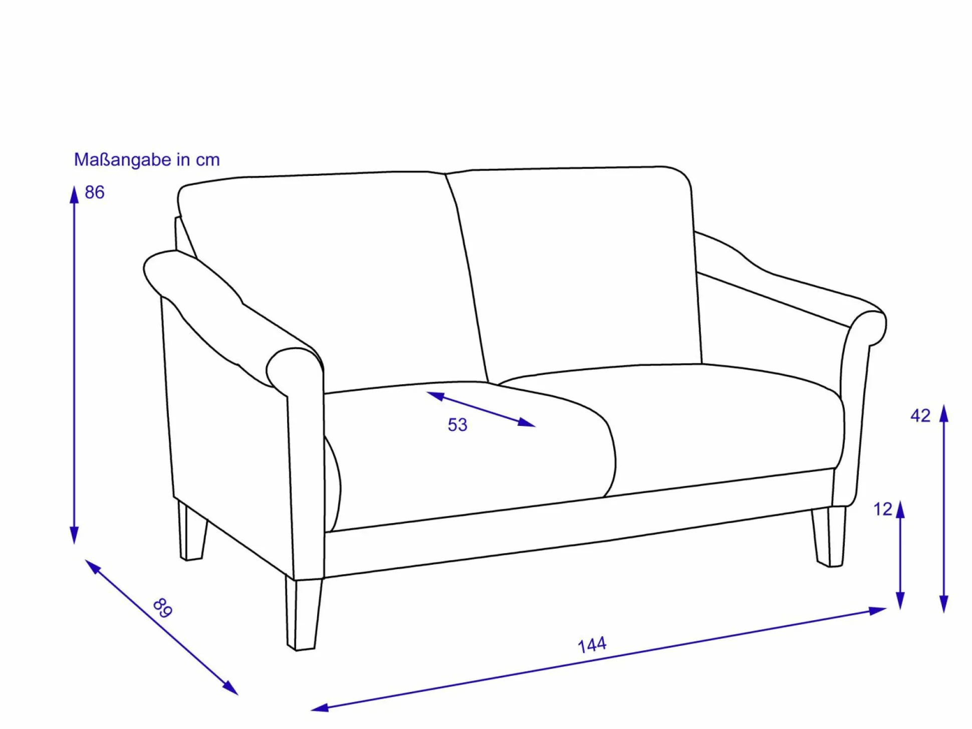 Sofa 2 Sitzer LUMINARA-B