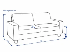 Sofa 3 Sitzer vito BUDDY