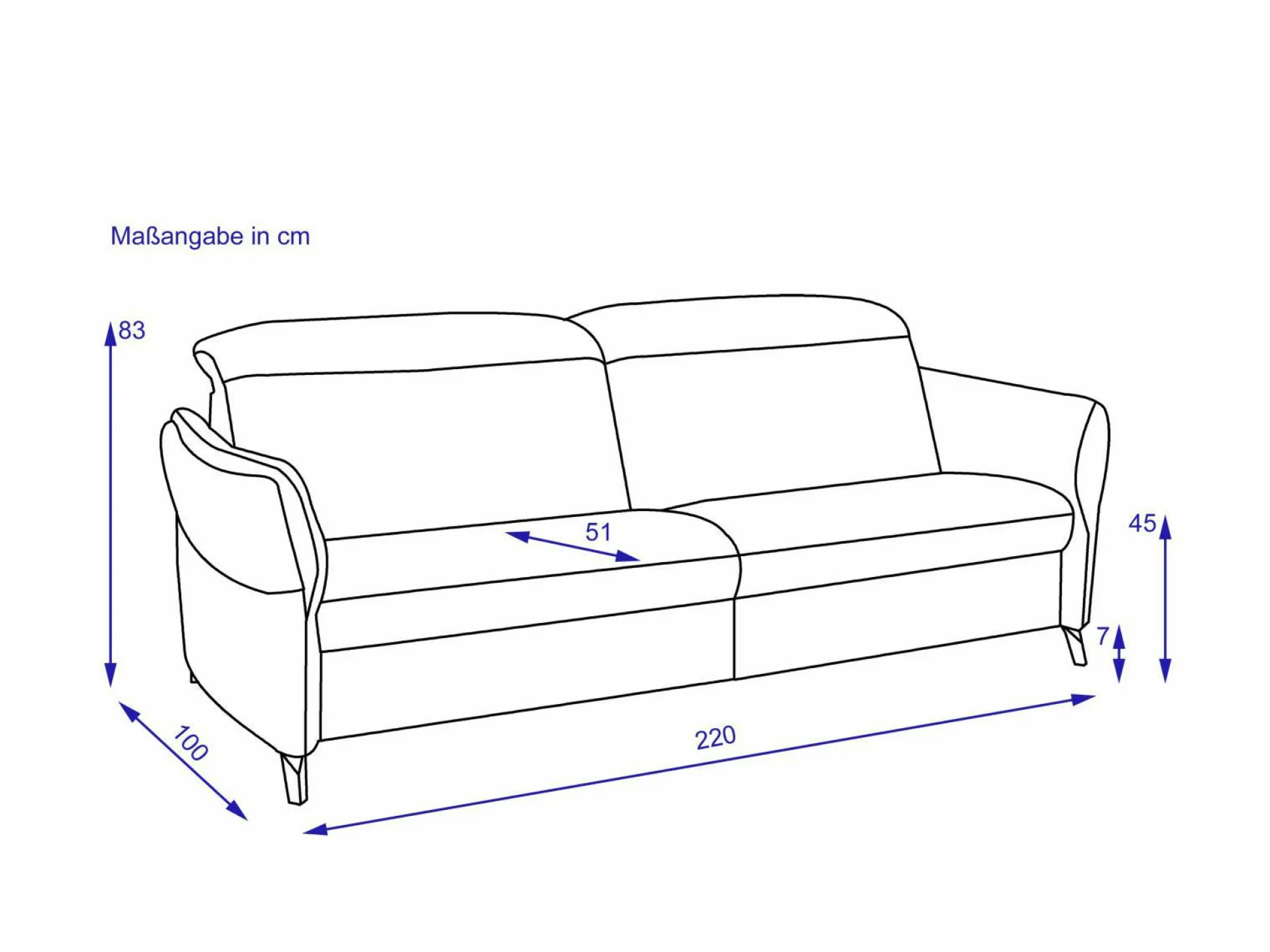 Sofa himolla 3 Sitzer MAINHAUSEN