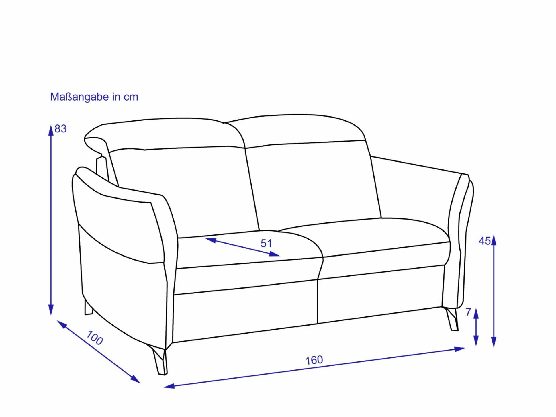 Sofa himolla 2 Sitzer MAINHAUSEN