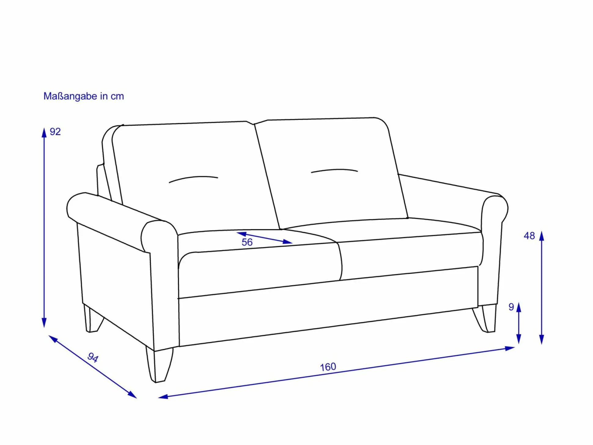 Sofa SANSIBAR 2,5 Sitzer RÜGEN PLUS