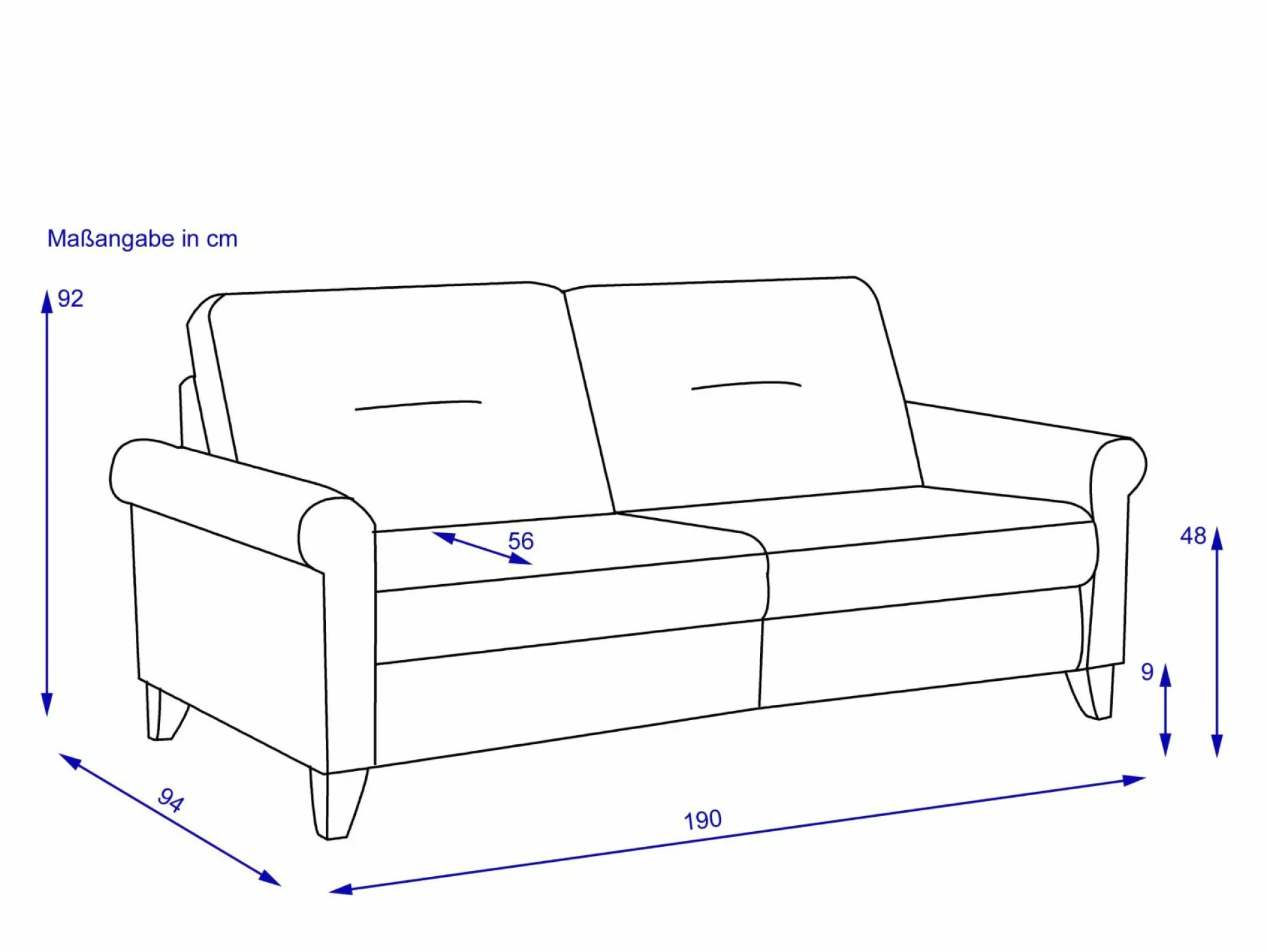 Sofa SANSIBAR 3 Sitzer RÜGEN PLUS