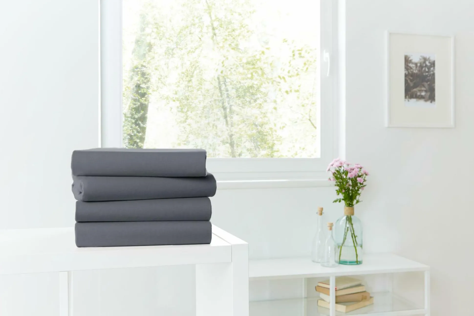 Spannbettlaken Jersey anthr.