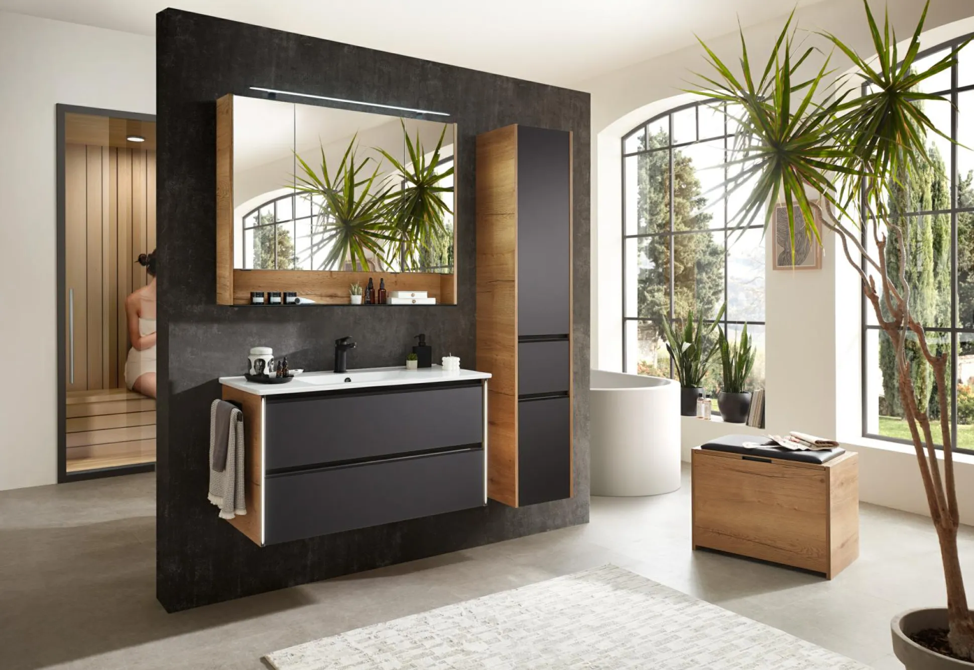 Spiegelschrank Aquarell BORDEAUX