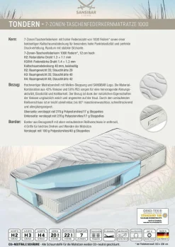 Taschenfederkernmatratze SANSIBAR TONDERN