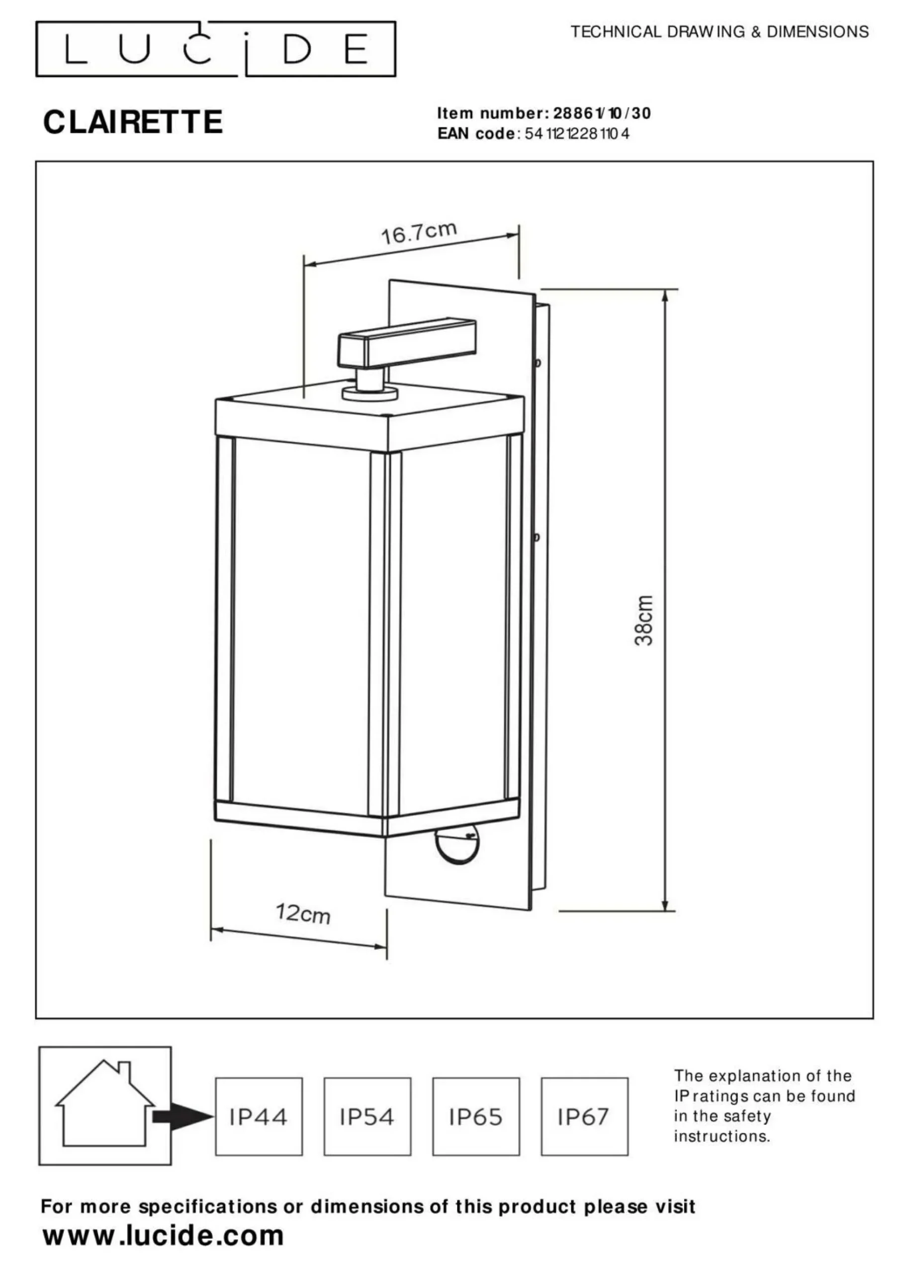 Wandleuchte CLAIRETTE