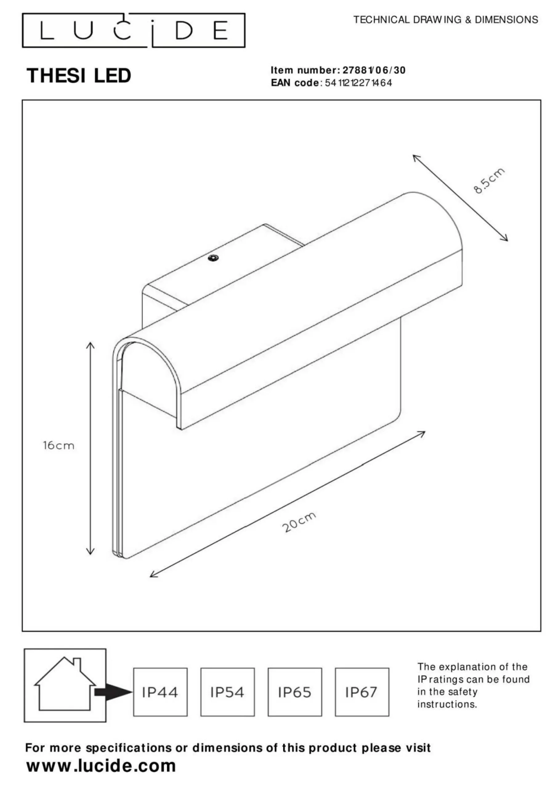 Wandleuchte THESI LED