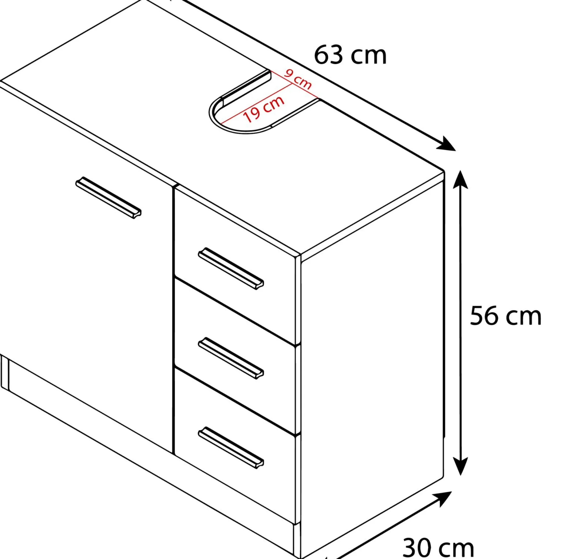 Waschbeckenunterschrank ZALO