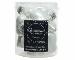 Weihnachtskugel-Box Herzen WINTERWEISS