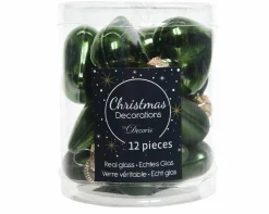 Weihnachtskugel-Box Herzen PINIENGRÜN